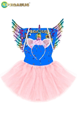 SET UNICORNO ROSA 3PZ (CERCHIETTO,ALI E GONNA)